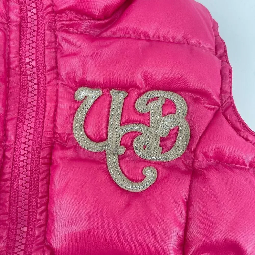 United Colors of Benetton Baby Girl Pink Puffer Vest 9–12 Months Full Zip